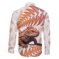 Red New Zealand Tuatara Family Matching Mermaid Dress and Hawaiian Shirt Aotearoa Sphenodon Punctatus Silver Fern LT14 - Polynesian Pride