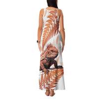 Red New Zealand Tuatara Family Matching Tank Maxi Dress and Hawaiian Shirt Aotearoa Sphenodon Punctatus Silver Fern LT14 - Polynesian Pride