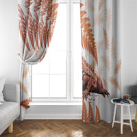 Red New Zealand Tuatara Window Curtain Aotearoa Sphenodon Punctatus Silver Fern