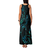New Zealand Skink Family Matching Tank Maxi Dress and Hawaiian Shirt Aotearoa Maori Mix Paua Shell LT14 - Polynesian Pride