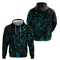 New Zealand Skink Zip Hoodie Aotearoa Maori Mix Paua Shell