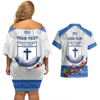 personalised-fiji-holy-cross-college-couples-matching-off-shoulder-short-dress-and-hawaiian-shirt-happy-50th-anniversary-fijian-tagimoucia-tapa-pattern