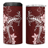 Oxblood Hawaii 4 in 1 Can Cooler Tumbler Hammerhead Shark Tattoo Curve Polynesian - Polynesian Pride