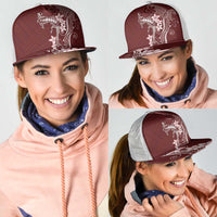 Oxblood Hawaii Mesh Trucker Cap Hammerhead Shark Tattoo Curve Polynesian - Polynesian Pride