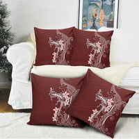 Oxblood Hawaii Pillow Cover Hammerhead Shark Tattoo Curve Polynesian - Polynesian Pride