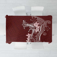 Oxblood Hawaii Tablecloth Hammerhead Shark Tattoo Curve Polynesian - Polynesian Pride