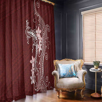 Oxblood Hawaii Window Curtain Hammerhead Shark Tattoo Curve Polynesian - Polynesian Pride