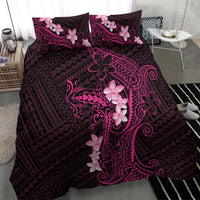 Pink Hawaii Bedding Set Hammerhead Shark Tattoo Curve Polynesian - Polynesian Pride