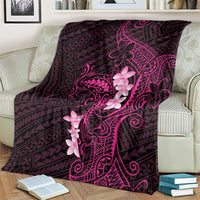 Pink Hawaii Blanket Hammerhead Shark Tattoo Curve Polynesian - Polynesian Pride