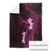 Pink Hawaii Blanket Hammerhead Shark Tattoo Curve Polynesian - Polynesian Pride