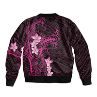 Pink Hawaii Bomber Jacket Hammerhead Shark Tattoo Curve Polynesian - Polynesian Pride