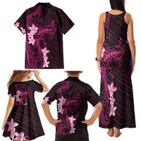 Pink Hawaii Family Matching Tank Maxi Dress and Hawaiian Shirt Hammerhead Shark Tattoo Curve Polynesian - Polynesian Pride