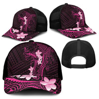 Pink Hawaii Mesh Trucker Cap Hammerhead Shark Tattoo Curve Polynesian LT14 - Polynesian Pride