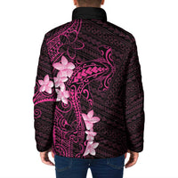 Pink Hawaii Padded Jacket Hammerhead Shark Tattoo Curve Polynesian - Polynesian Pride