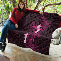 Pink Hawaii Quilt Hammerhead Shark Tattoo Curve Polynesian - Polynesian Pride
