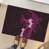Pink Hawaii Rubber Doormat Hammerhead Shark Tattoo Curve Polynesian - Polynesian Pride