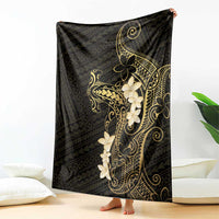 Black and Gold Hawaii Blanket Hammerhead Shark Tattoo Curve Polynesian - Polynesian Pride