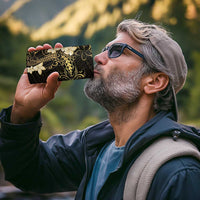 Black and Gold Hawaii 4 in 1 Can Cooler Tumbler Hammerhead Shark Tattoo Curve Polynesian - Polynesian Pride