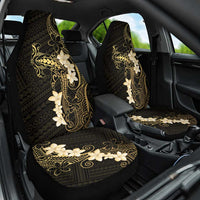Black and Gold Hawaii Car Seat Cover Hammerhead Shark Tattoo Curve Polynesian - Polynesian Pride