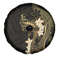 Black and Gold Hawaii Spare Tire Cover Hammerhead Shark Tattoo Curve Polynesian - Polynesian Pride