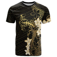 Black and Gold Hawaii T Shirt Hammerhead Shark Tattoo Curve Polynesian - Polynesian Pride