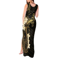 Black and Gold Hawaii Tank Maxi Dress Hammerhead Shark Tattoo Curve Polynesian - Polynesian Pride