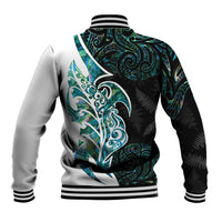 Proud Aotearoa Baseball Jacket Maori Silver Fern Mix Paua Shell Pattern LT14 - Polynesian Pride