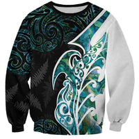 Proud Aotearoa Sweatshirt Maori Silver Fern Mix Paua Shell Pattern LT14 Unisex Black - Polynesian Pride