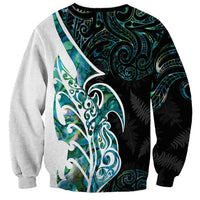 Proud Aotearoa Sweatshirt Maori Silver Fern Mix Paua Shell Pattern LT14 - Polynesian Pride