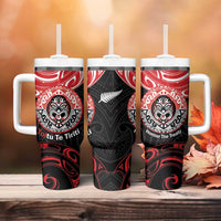 Aotearoa Toitu Te Tiriti Tumbler With Handle Haka Tiki Honour The Treaty LT14 - Polynesian Pride