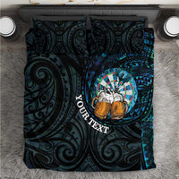 Personalized New Zealand Darts Beer Bedding Set Paua Shell Aotearoa Maori Tattoo - Polynesian Pride