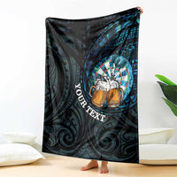 Personalized New Zealand Darts Beer Blanket Paua Shell Aotearoa Maori Tattoo - Polynesian Pride