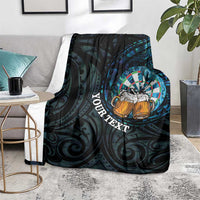 Personalized New Zealand Darts Beer Blanket Paua Shell Aotearoa Maori Tattoo - Polynesian Pride