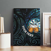 Personalized New Zealand Darts Beer Canvas Wall Art Paua Shell Aotearoa Maori Tattoo - Polynesian Pride