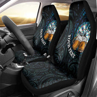 Personalized New Zealand Darts Beer Car Seat Cover Paua Shell Aotearoa Maori Tattoo LT14 - Polynesian Pride