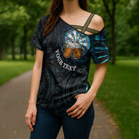 Personalized New Zealand Darts Beer Cross Shoulder Shirt Paua Shell Aotearoa Maori Tattoo - Polynesian Pride