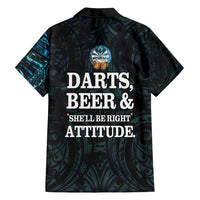 Personalized New Zealand Darts Beer Family Matching Summer Maxi Dress and Hawaiian Shirt Paua Shell Aotearoa Maori Tattoo - Polynesian Pride