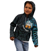 Personalized New Zealand Darts Beer Kid Hoodie Paua Shell Aotearoa Maori Tattoo LT14 - Polynesian Pride