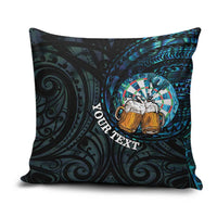 Personalized New Zealand Darts Beer Pillow Cover Paua Shell Aotearoa Maori Tattoo - Polynesian Pride