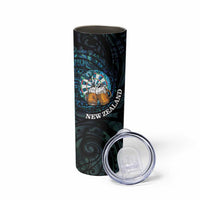 Personalized New Zealand Darts Beer Skinny Tumbler Paua Shell Aotearoa Maori Tattoo LT14 - Polynesian Pride