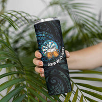 Personalized New Zealand Darts Beer Skinny Tumbler Paua Shell Aotearoa Maori Tattoo LT14 - Polynesian Pride