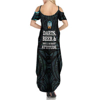 Personalized New Zealand Darts Beer Summer Maxi Dress Paua Shell Aotearoa Maori Tattoo LT14 - Polynesian Pride