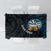 Personalized New Zealand Darts Beer Tablecloth Paua Shell Aotearoa Maori Tattoo - Polynesian Pride