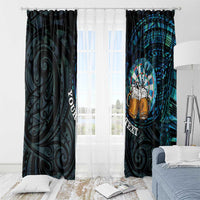 Personalized New Zealand Darts Beer Window Curtain Paua Shell Aotearoa Maori Tattoo - Polynesian Pride