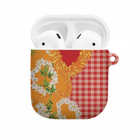 Prince Kuhio Aloha Hawaii AirPods Case Plumeria Ilima Lei Palaka Motifs LT14 Red - Polynesian Pride