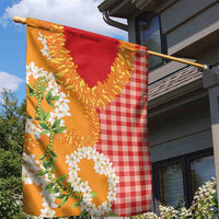 Prince Kuhio Aloha Hawaii Garden Flag Plumeria Ilima Lei Palaka Motifs LT14 - Polynesian Pride