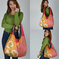 Prince Kuhio Aloha Hawaii Grocery Bag Plumeria Ilima Lei Palaka Motifs LT14 - Polynesian Pride