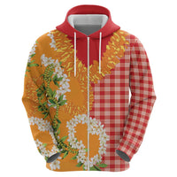 Prince Kuhio Aloha Hawaii Hoodie Plumeria Ilima Lei Palaka Motifs LT14 - Polynesian Pride