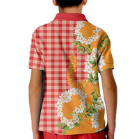 Prince Kuhio Aloha Hawaii Kid Polo Shirt Plumeria Ilima Lei Palaka Motifs LT14 - Polynesian Pride