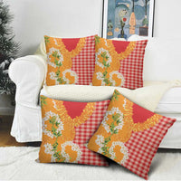 Prince Kuhio Aloha Hawaii Pillow Cover Plumeria Ilima Lei Palaka Motifs